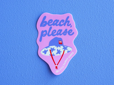 Beach, Please Sticker