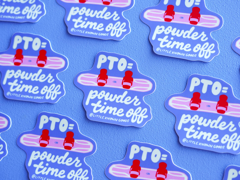 Powder Time Off Snowboard Sticker