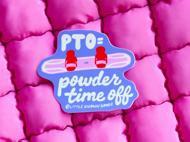 Powder Time Off Snowboard Sticker