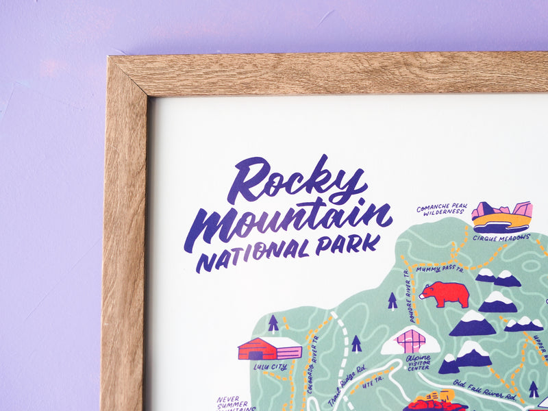 Rocky Mountain National Park Colorado Map - 11x14"
