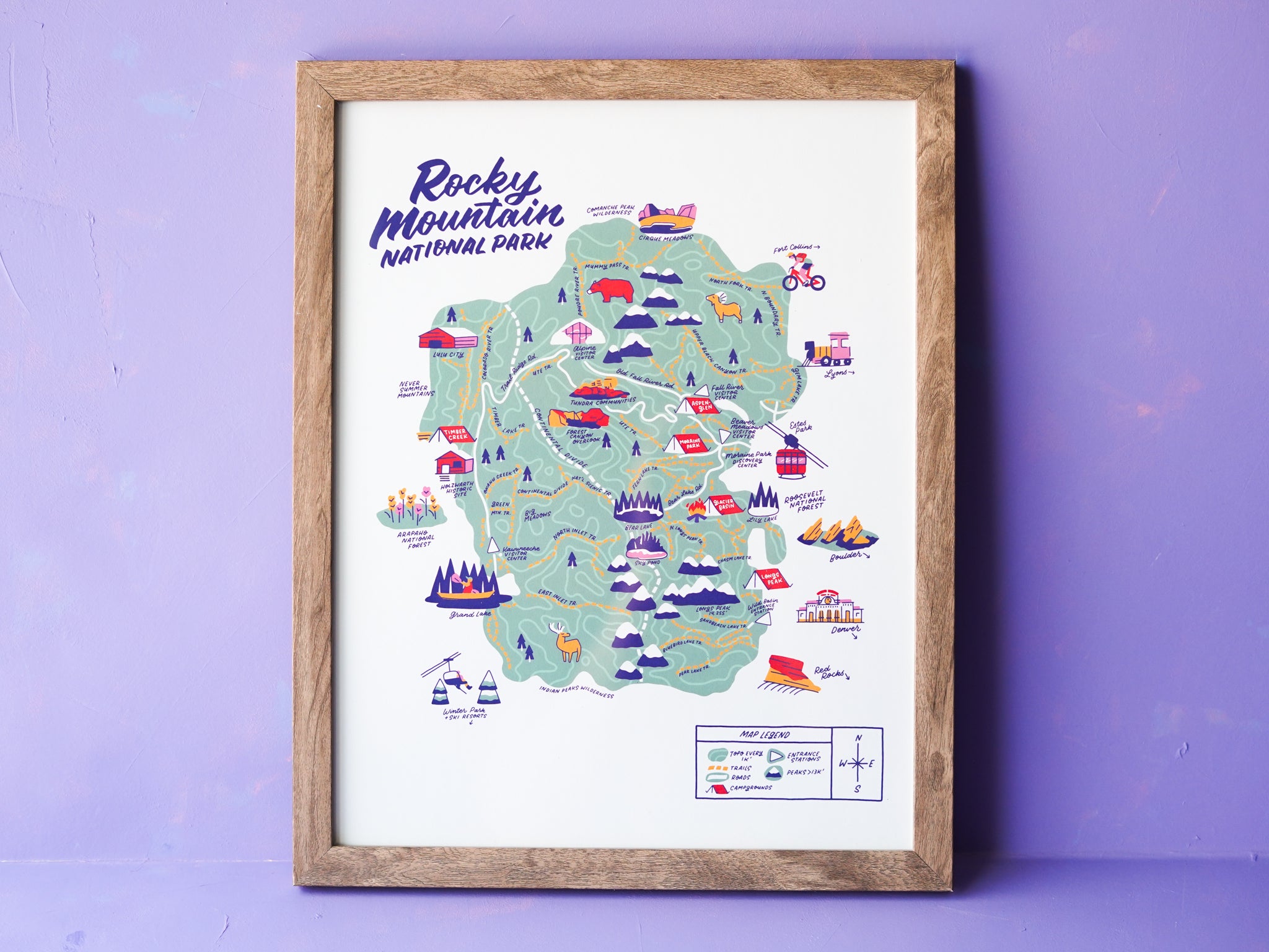 Rocky Mountain Nat’l Park Map - 11x14"