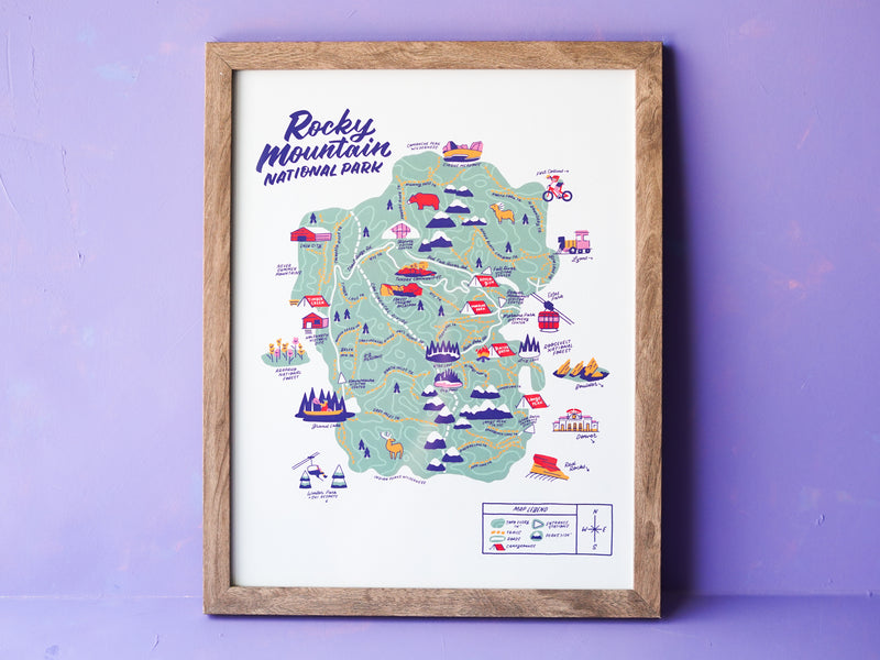Rocky Mountain National Park Colorado Map - 11x14"