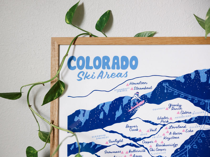 Colorado Ski Areas Poster - 18x24"