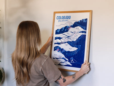Colorado Ski Areas Poster - 18x24"