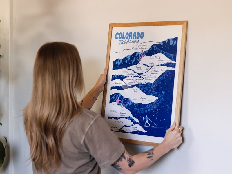 Colorado Ski Areas Poster - 18x24"