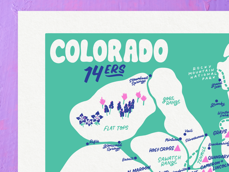 Colorado 14ers Map 2.0 - 11x14"