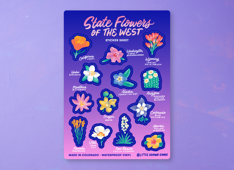 State Flowers of the West Sticker Sheet