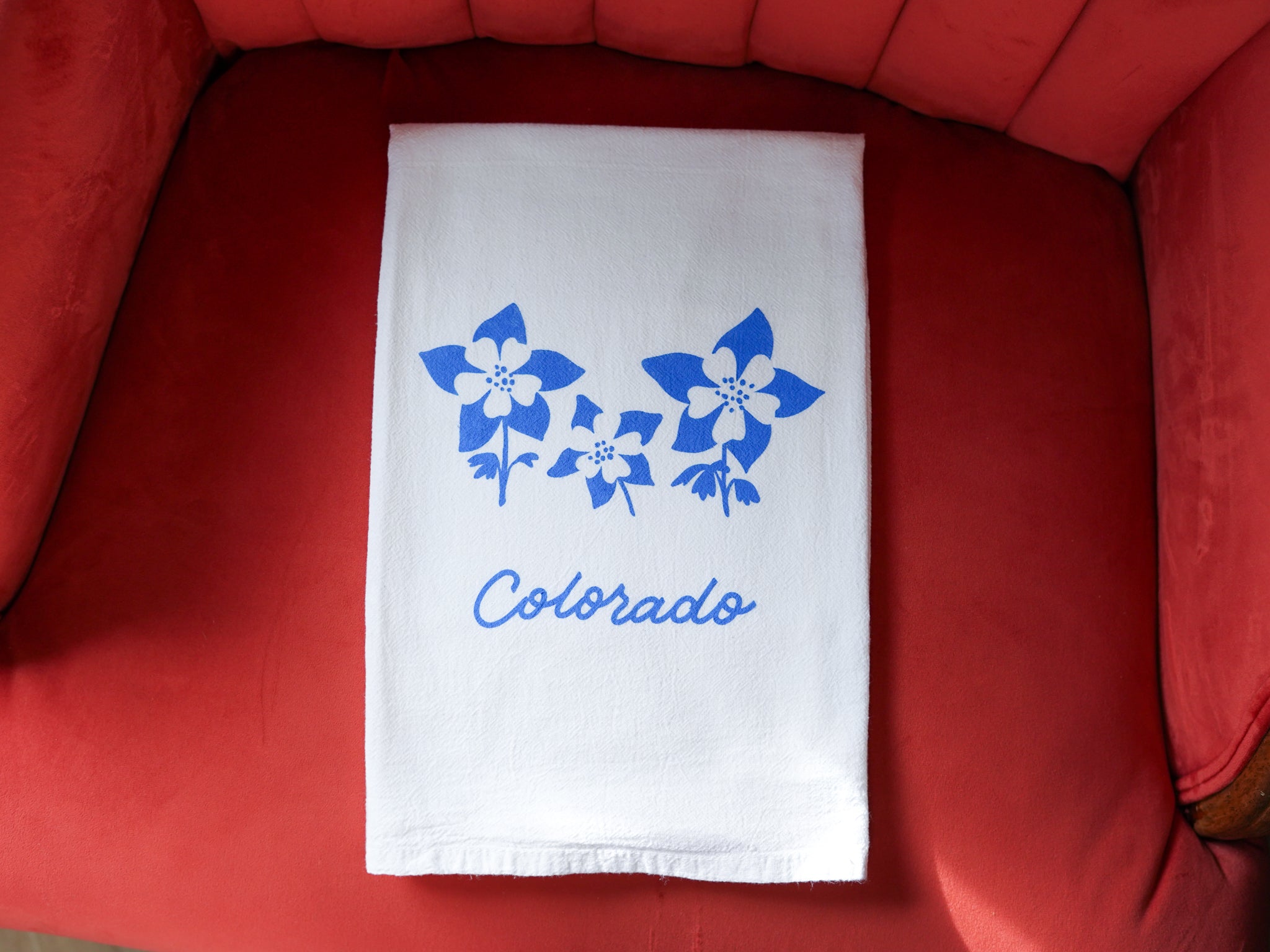 Colorado Columbine Tea Towel
