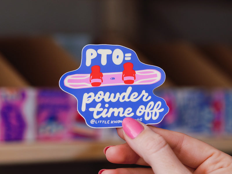 Powder Time Off Snowboard Sticker