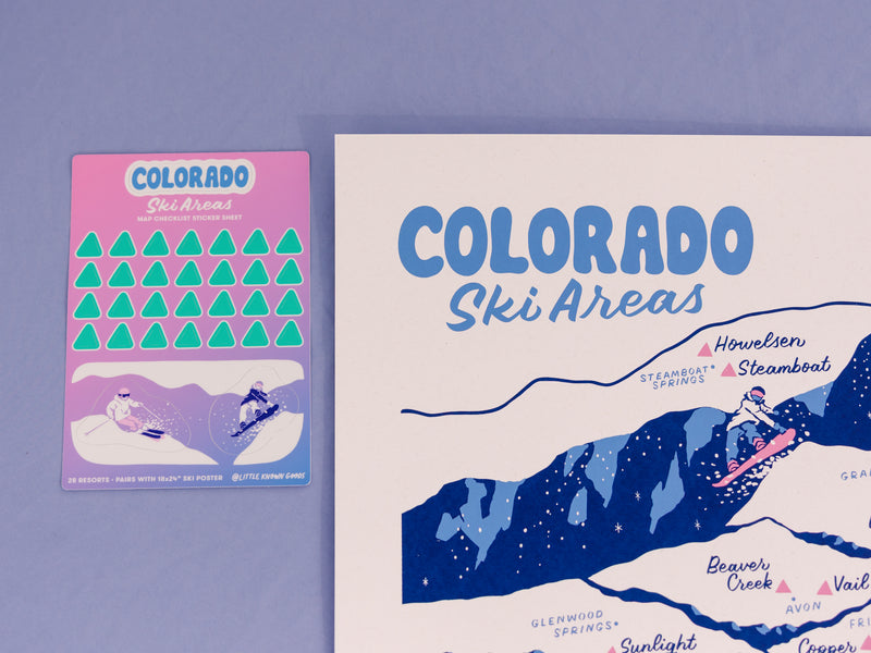 Colorado Ski Areas Poster - 18x24"