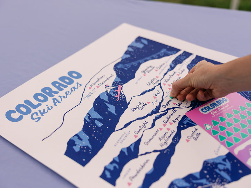 Colorado Ski Areas Poster - 18x24"