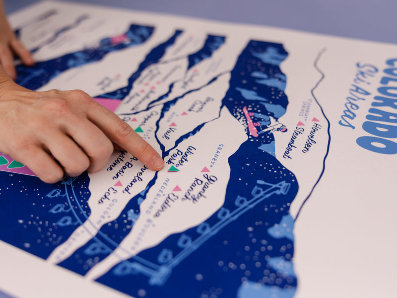 Colorado Ski Areas Map Checklist Sticker Sheet