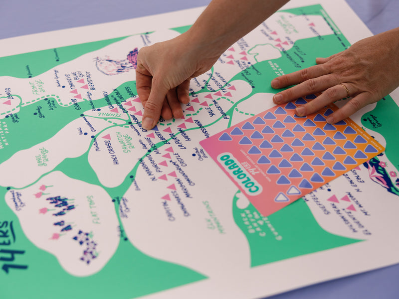 Colorado 14ers Map Checklist Sticker Sheet