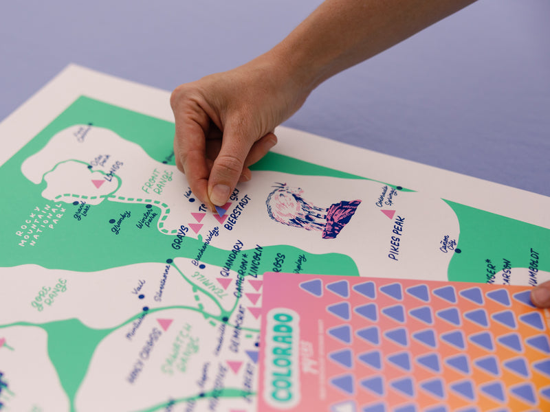 Colorado 14ers Map Checklist Sticker Sheet