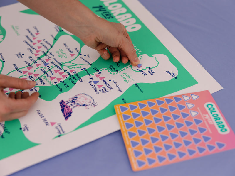 Colorado 14ers Screen Printed Poster - 18x24"