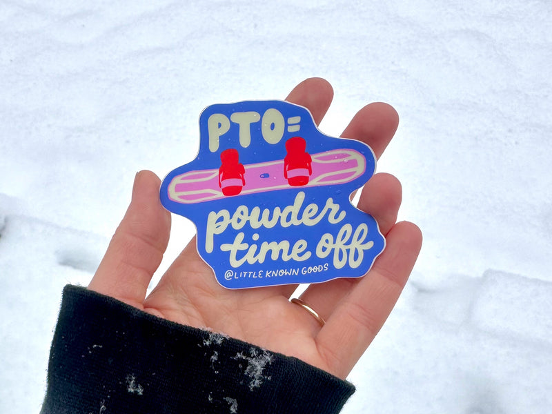 Powder Time Off Snowboard Sticker