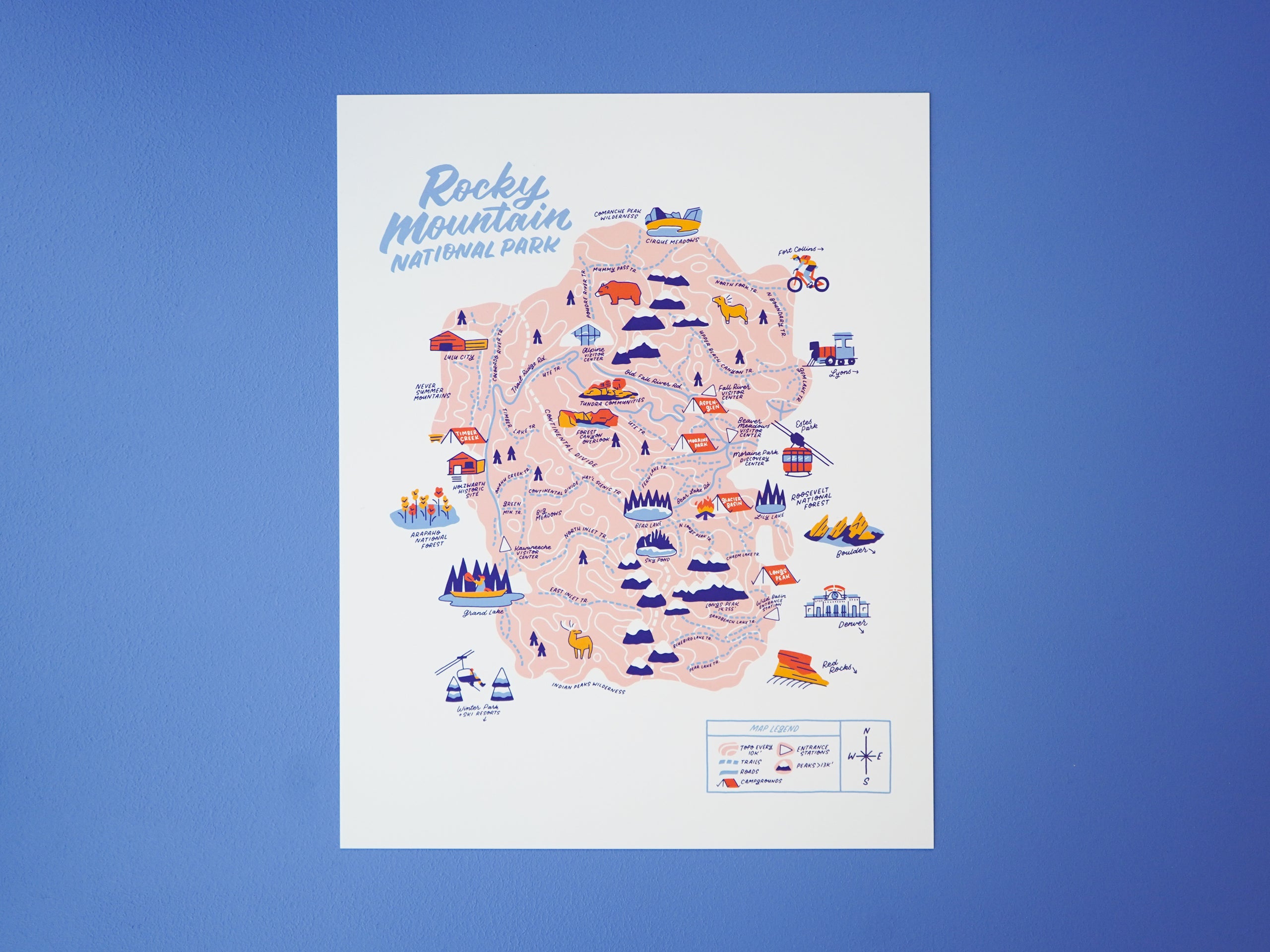 Rocky Mountain Nat’l Park Map - 11x14"