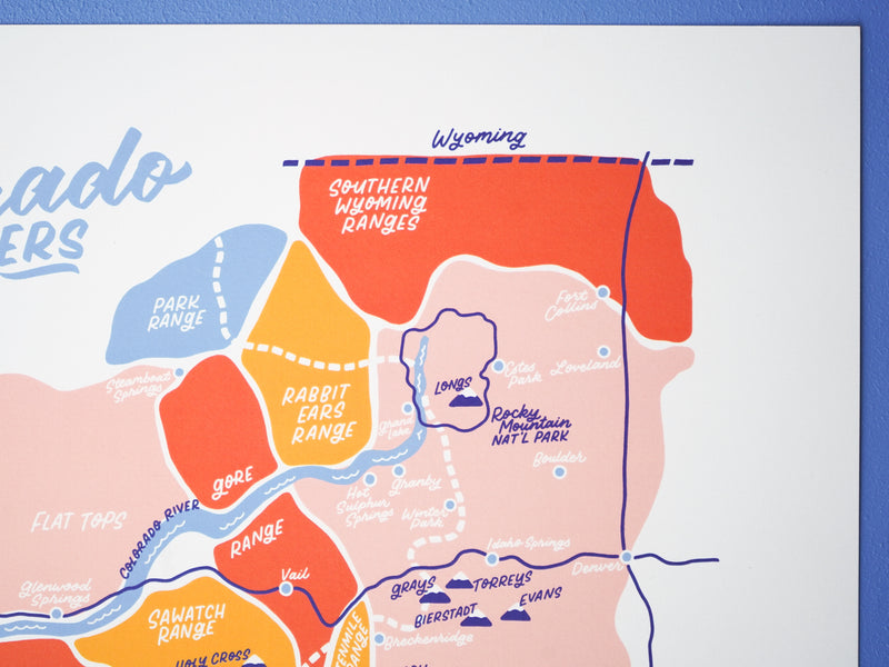 Colorado 14ers Map - 11x14"
