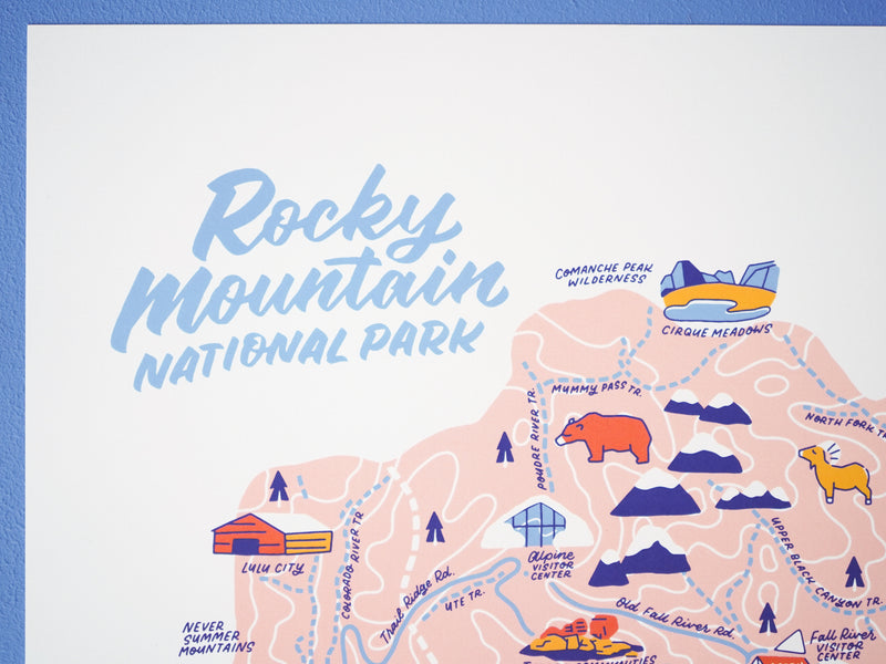 Rocky Mountain National Park Colorado Map - 11x14"