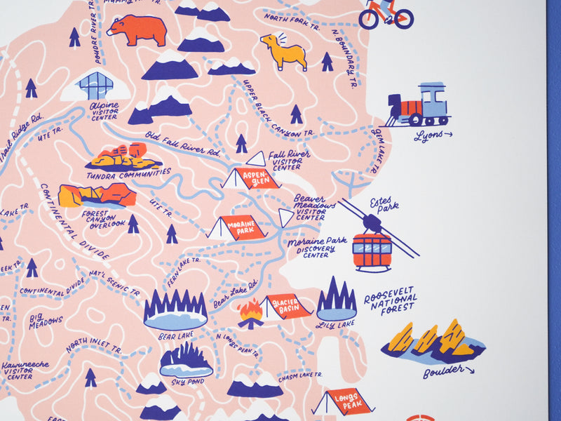 Rocky Mountain National Park Colorado Map - 11x14"