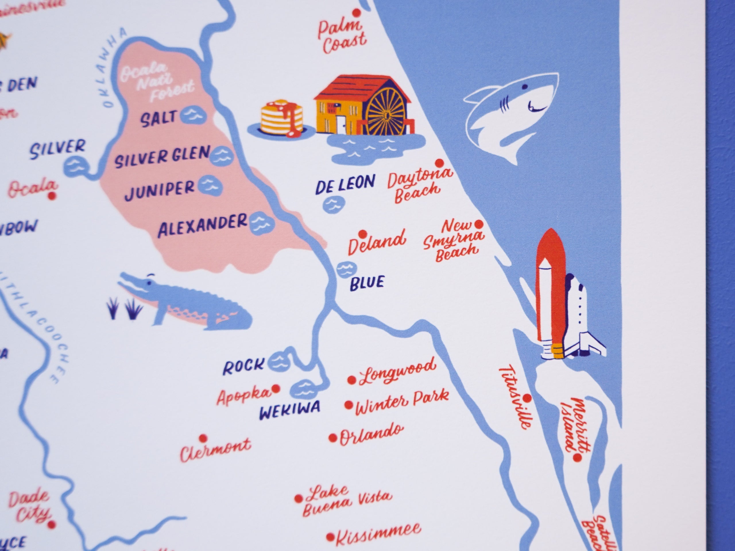 Florida Springs Map - 11x14"