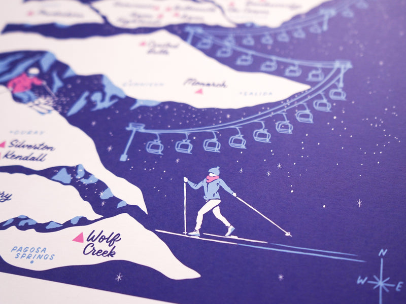 Colorado Ski Areas Map - 11x14"