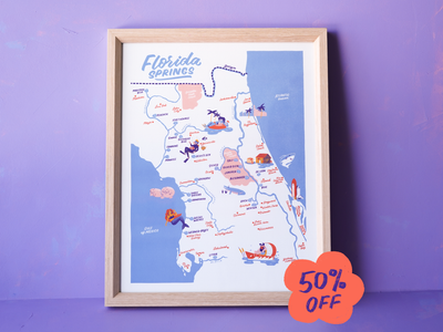 Florida Springs Map - 11x14"