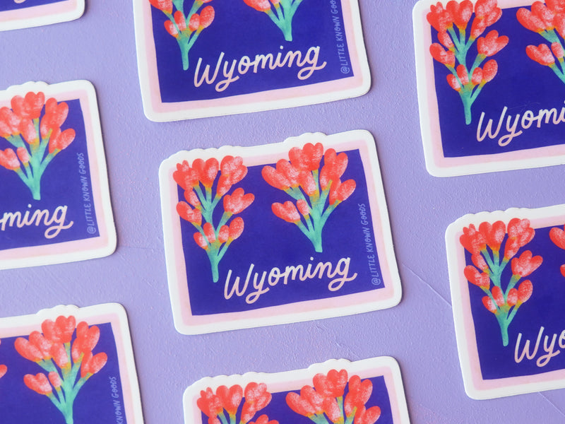 Wyoming State Flower Indian Paintbrush Sticker