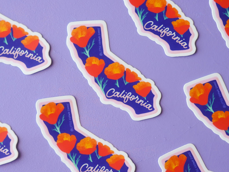 California State Flower Poppy Sticker