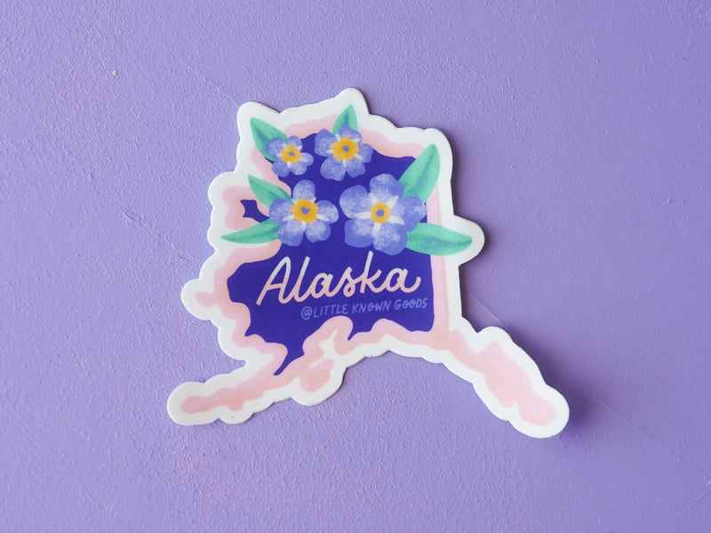 Alaska State Flower Forget-Me-Not Sticker