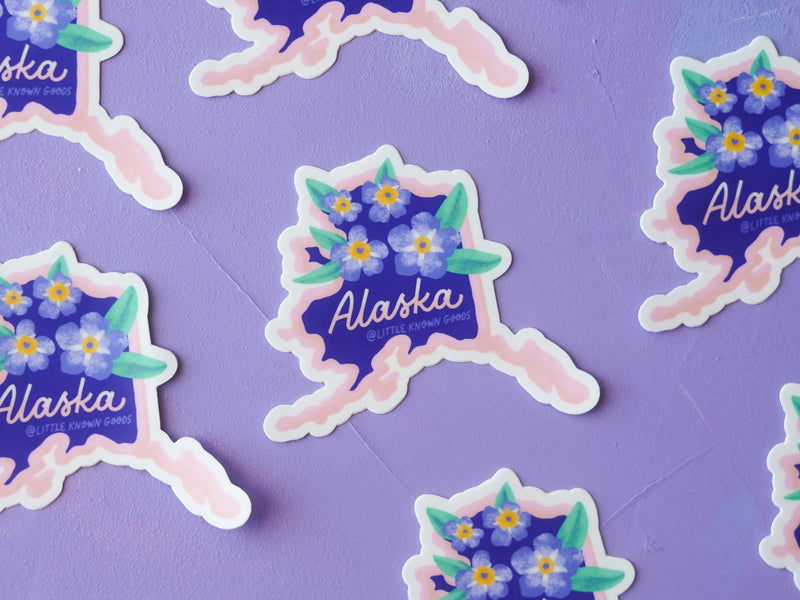 Alaska State Flower Forget-Me-Not Sticker