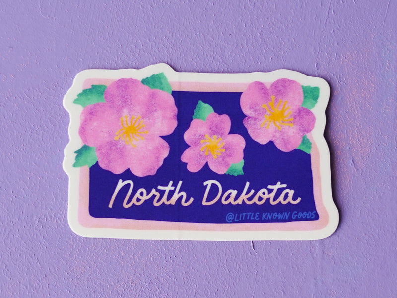 North Dakota State Flower Wild Prairie Rose Sticker