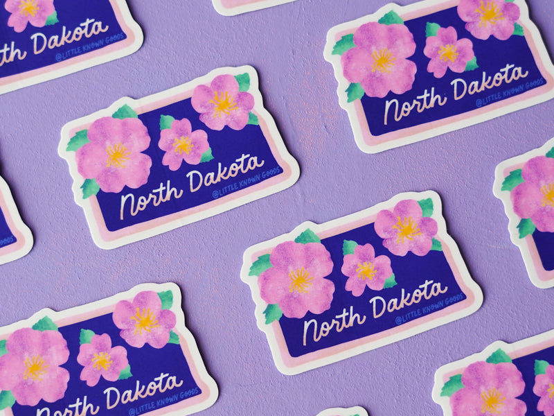 North Dakota State Flower Wild Prairie Rose Sticker