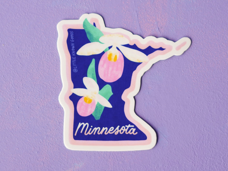 Minnesota State Flower Lady's Slipper Sticker