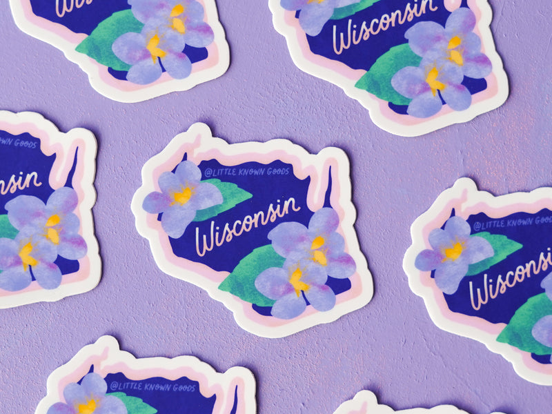 Wisconsin State Flower Wood Violet Sticker