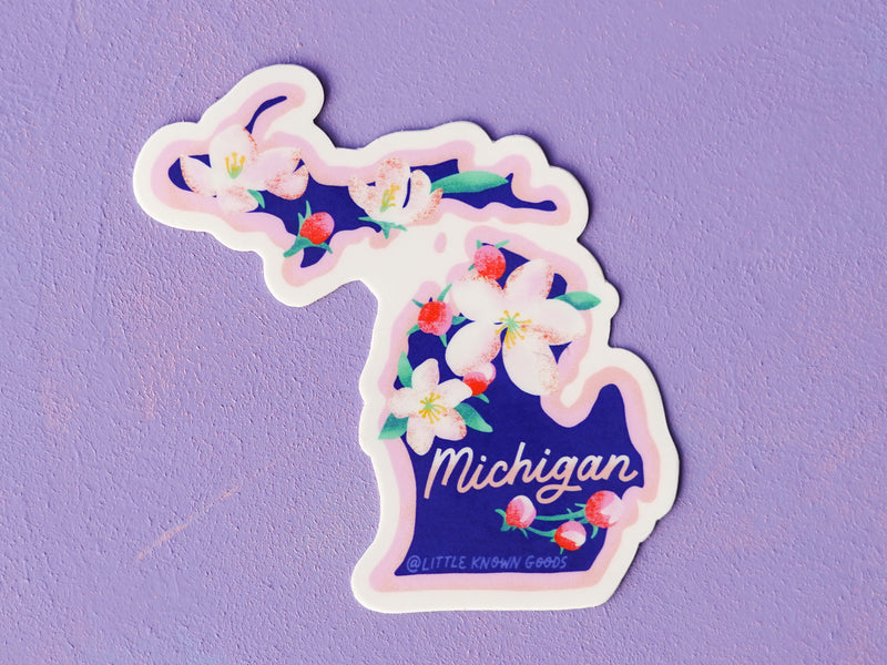 Michigan State Flower Apple Blossom Sticker