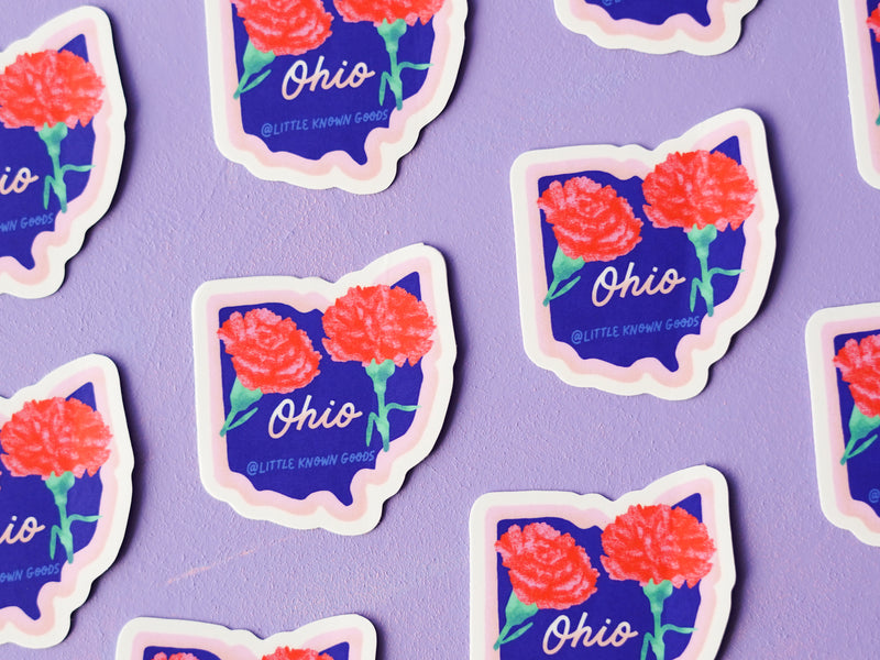 Ohio State Flower Scarlet Carnation Sticker