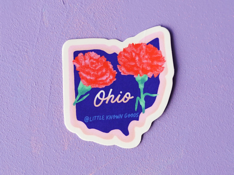 Ohio State Flower Scarlet Carnation Sticker