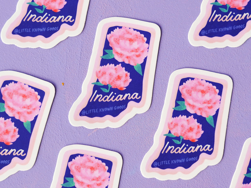 Indiana State Flower Peony Sticker