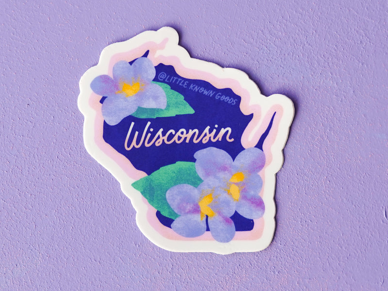 Wisconsin State Flower Wood Violet Sticker