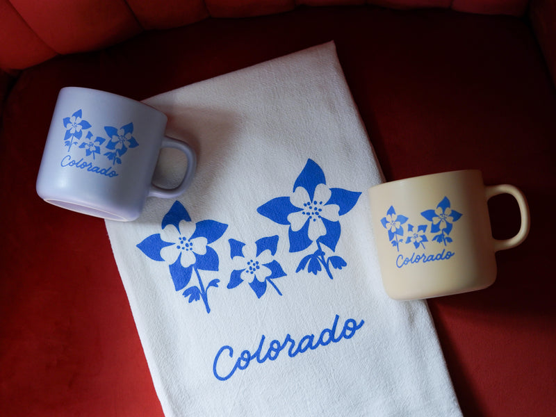 Colorado Columbine Tea Towel