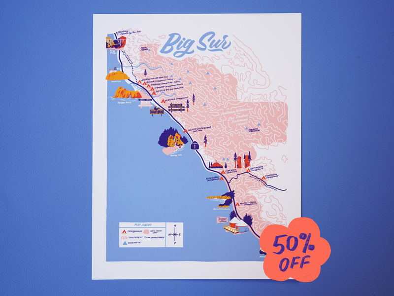 Big Sur Map - 11x14"