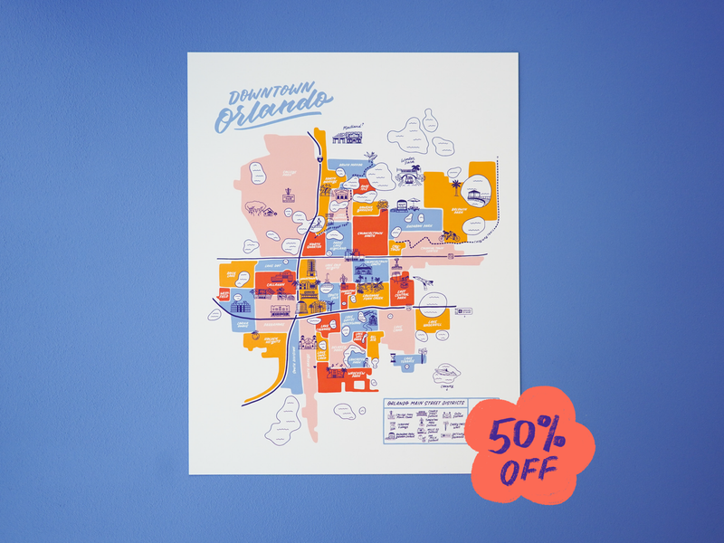 Orlando Downtown Map - 11x14"
