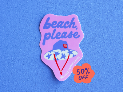 Beach, Please Sticker