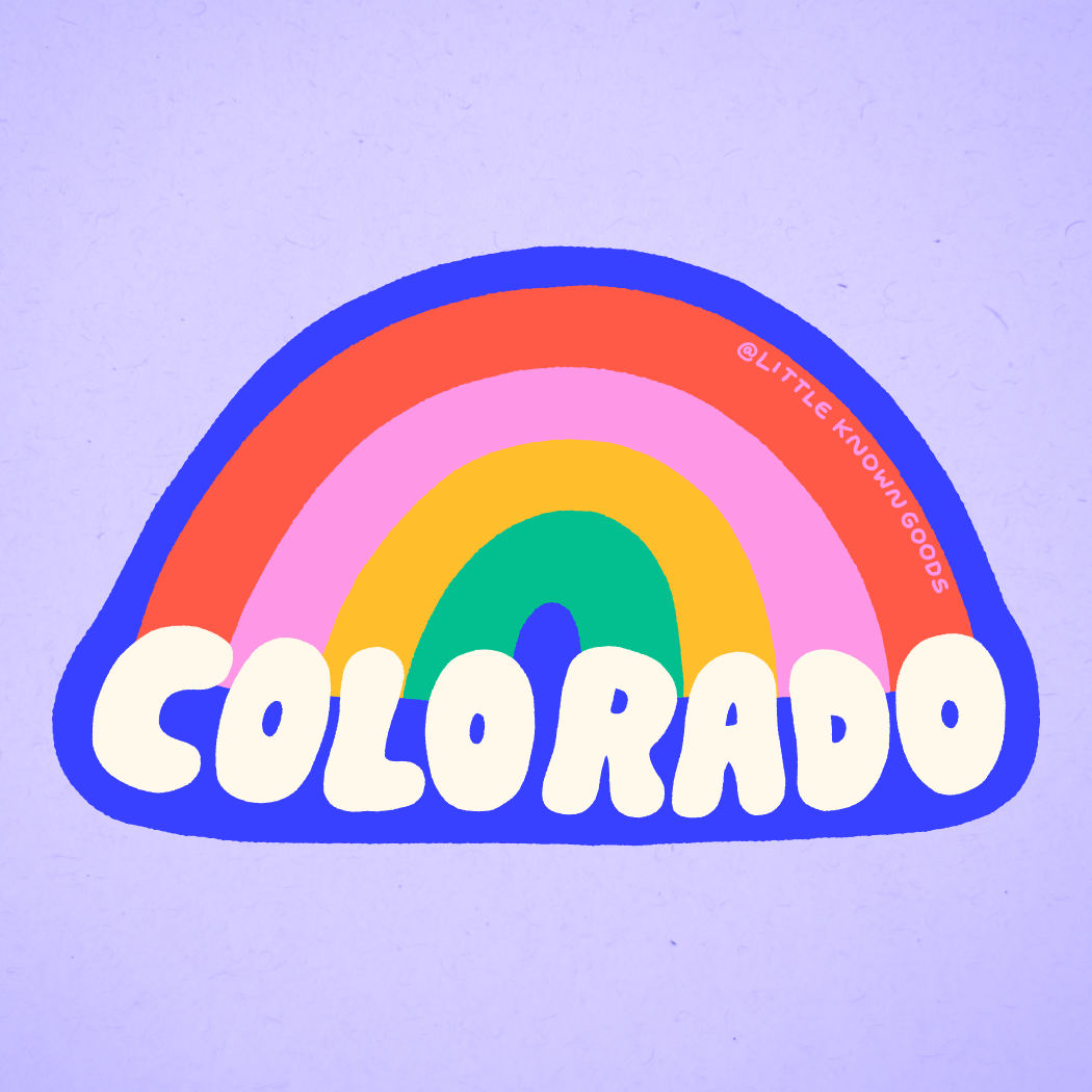 Colorful Colorado Rainbow Sticker