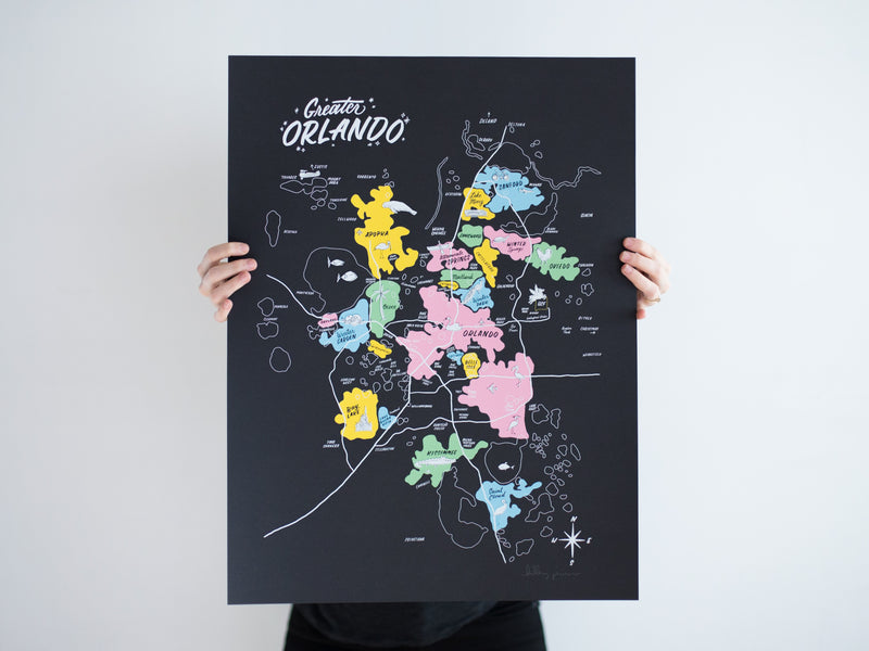 Wholesale — Greater Orlando Map Poster - 18x24"