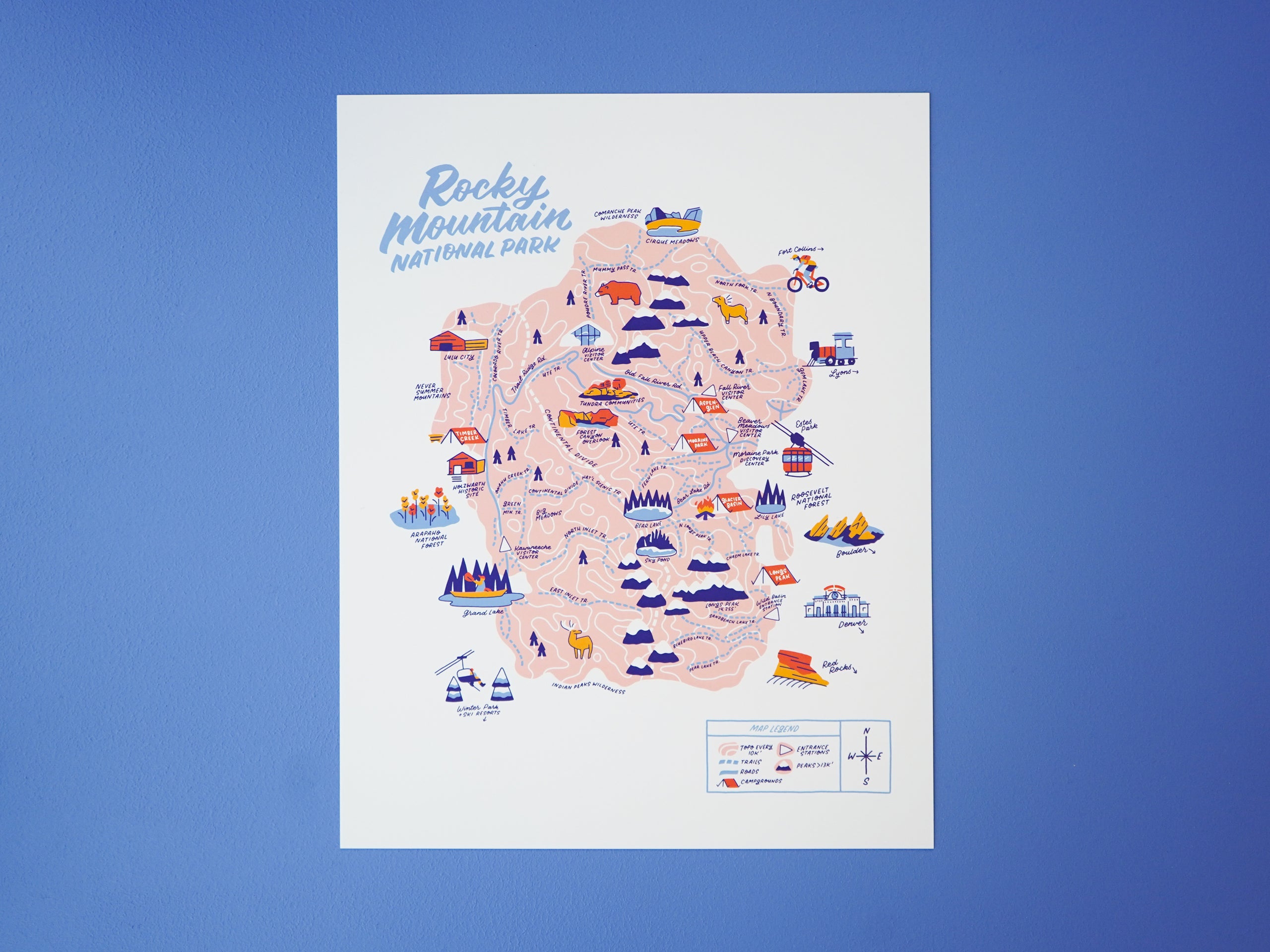 Wholesale — Rocky Mountain Nat’l Park Map - 11x14"