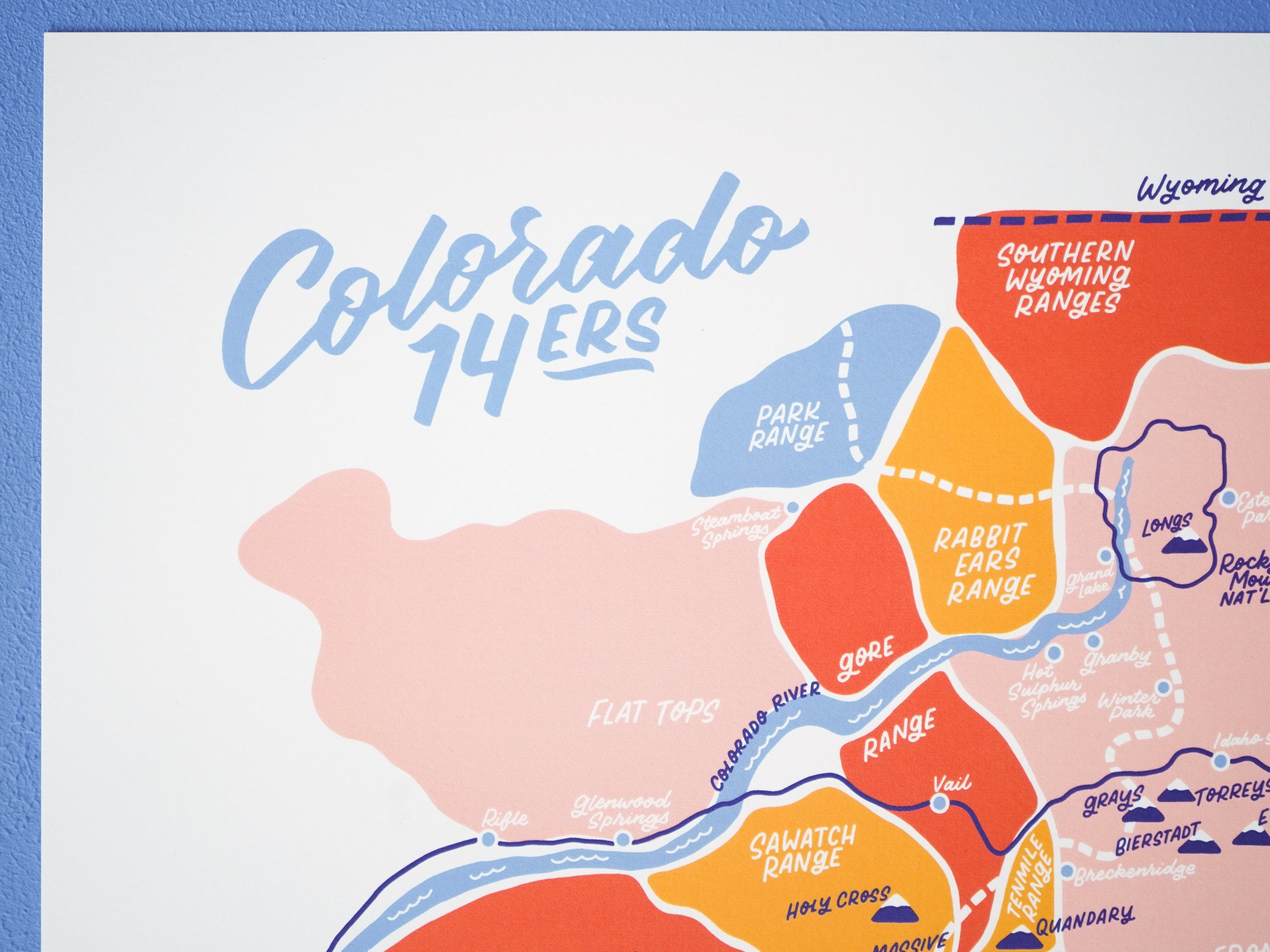 Wholesale — Colorado Fourteeners Map - 11x14"