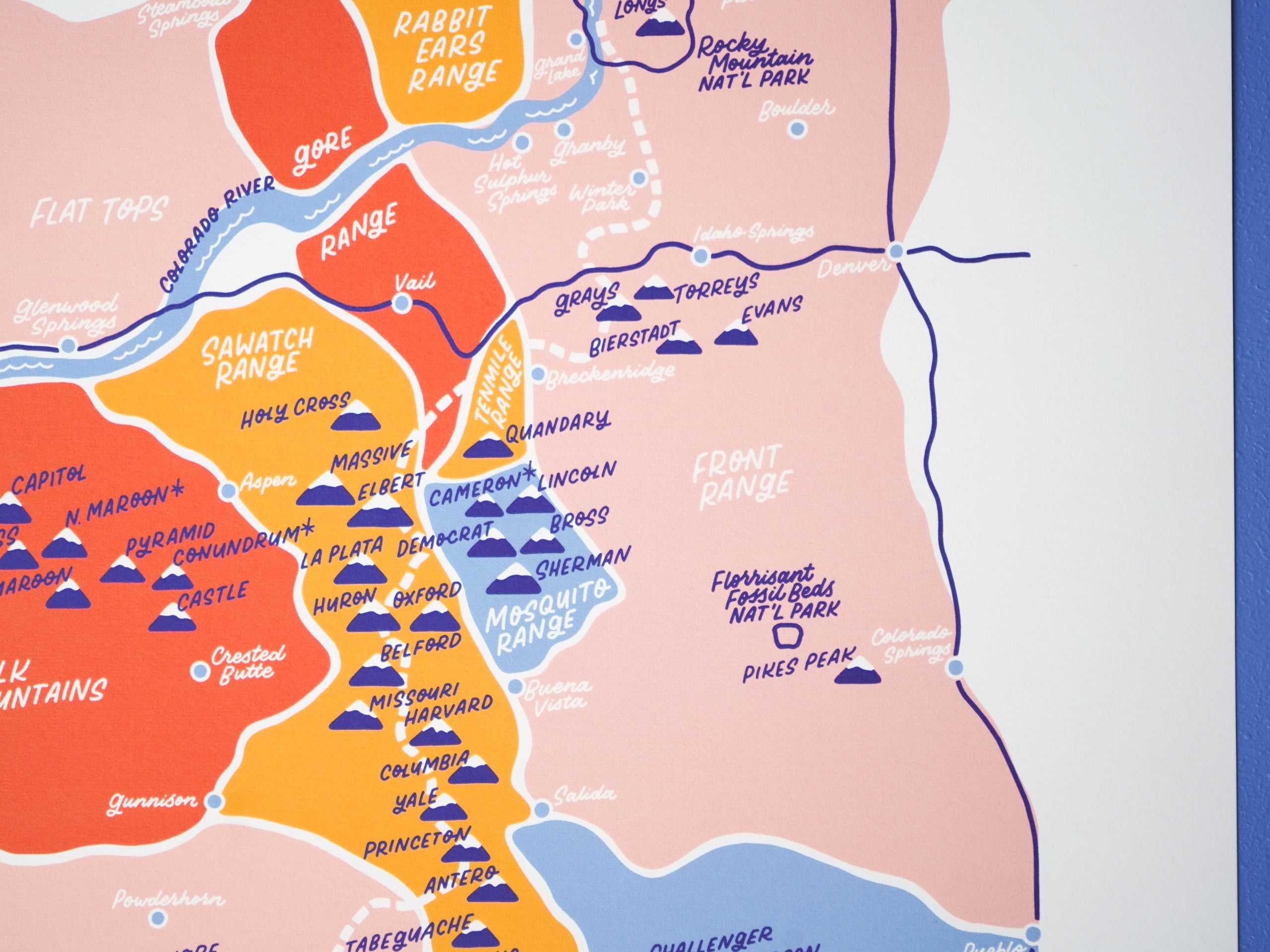 Wholesale — Colorado Fourteeners Map - 11x14"