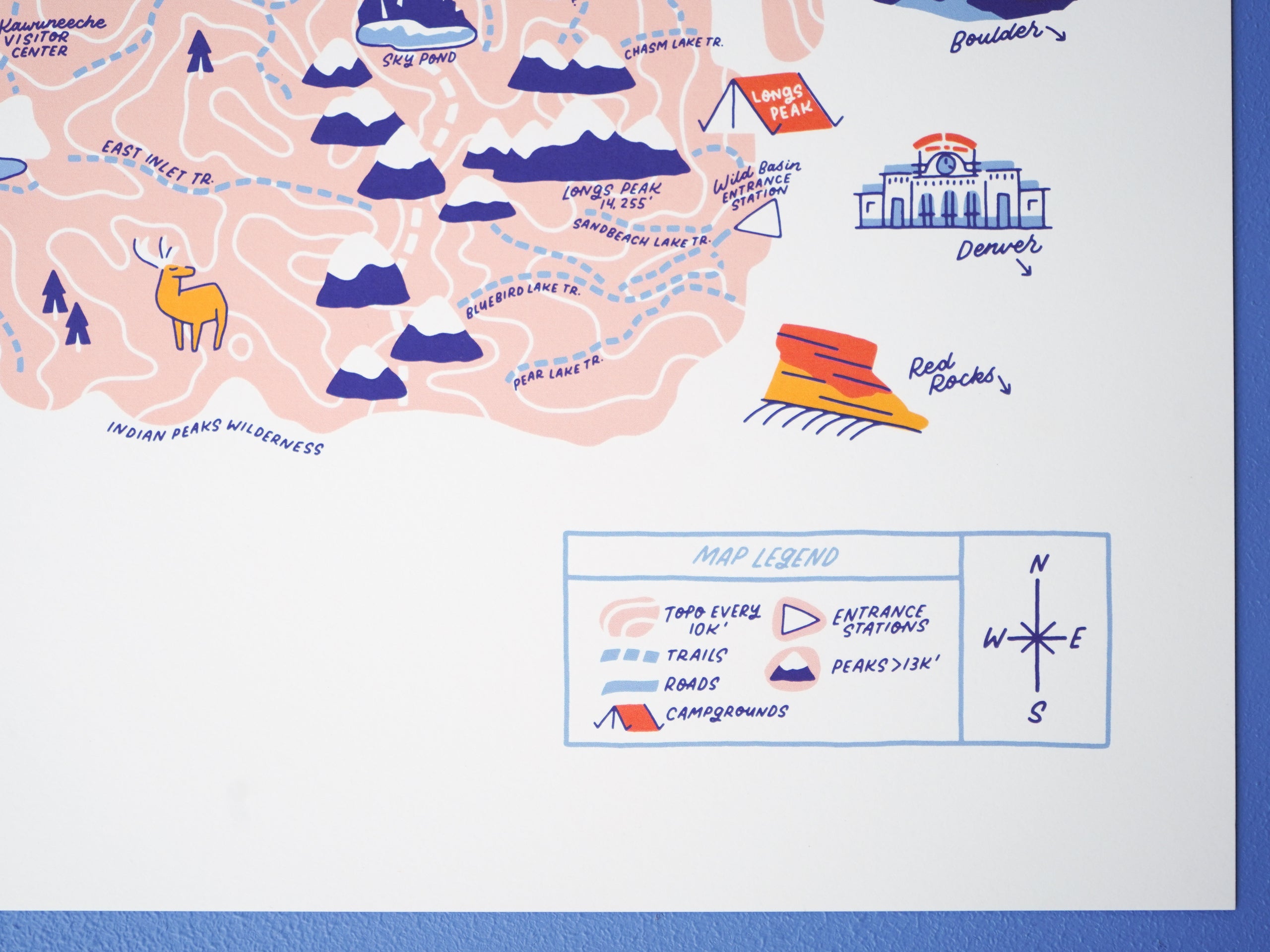 Wholesale — Rocky Mountain Nat’l Park Map - 11x14"